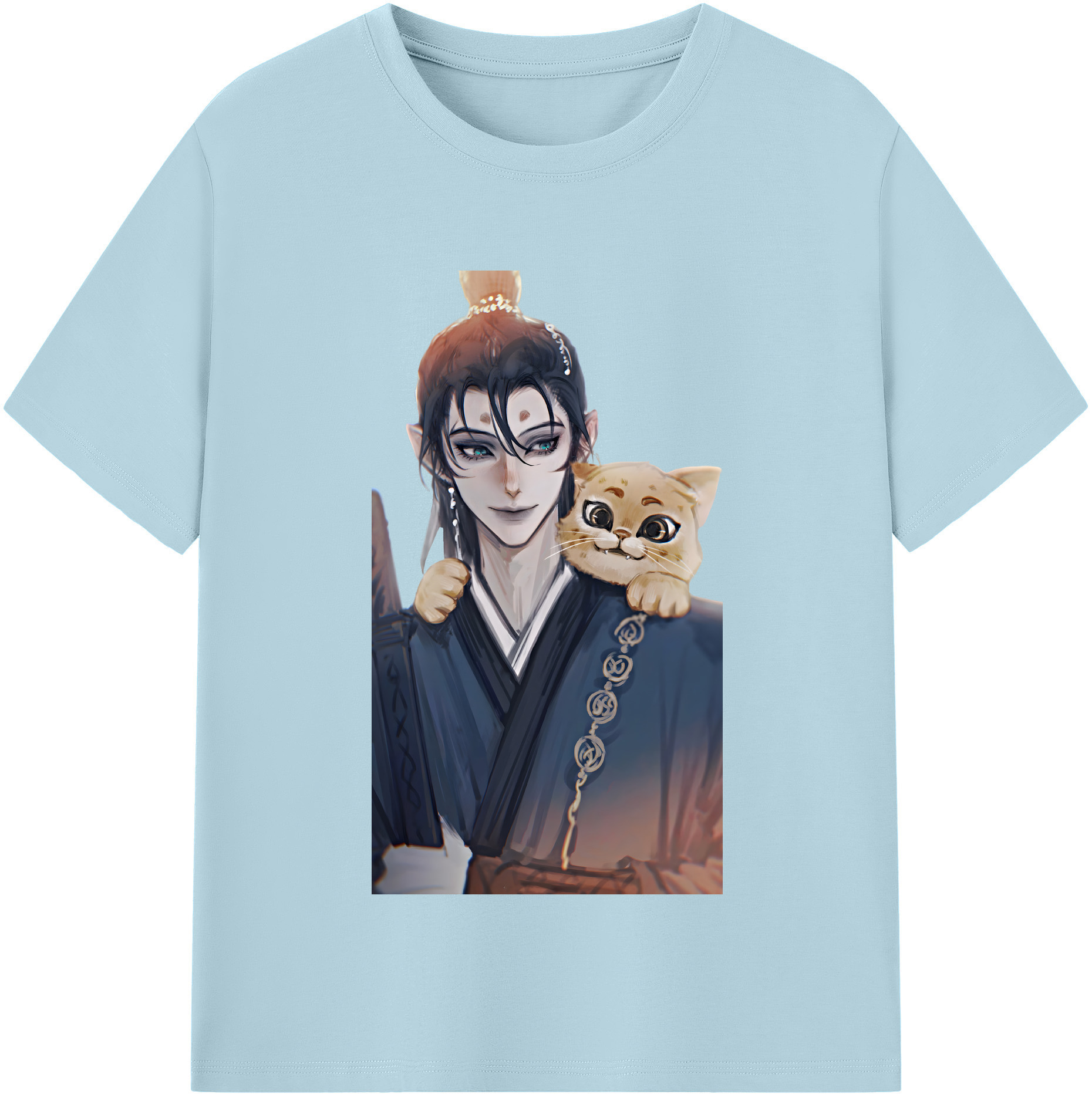（画像用） Ne Zha 2 ナタ 魔童の大暴れ 綿100％半袖Tシャツ（フロントプリント）